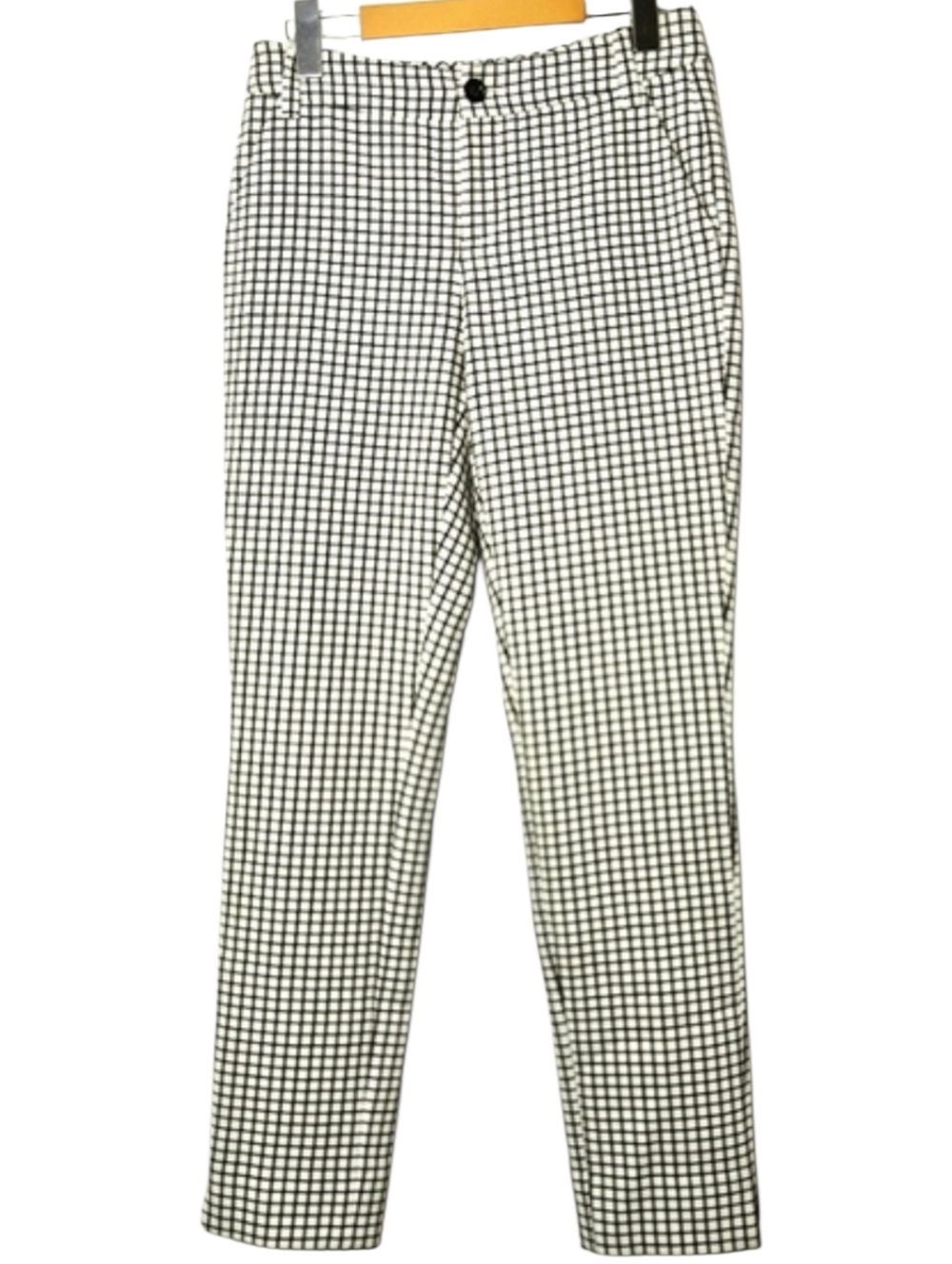 CAbi Black White Checkered Ankle Cropped Pants Size 2 Workwear Classic
